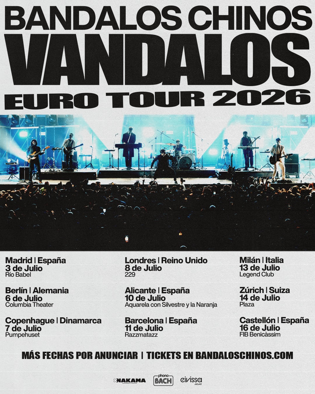 Bandalos Chinos Vándalos World Tour Poster 2026